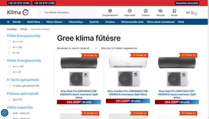 Gree klíma AKCIÓS áron beszereléssel együtt!